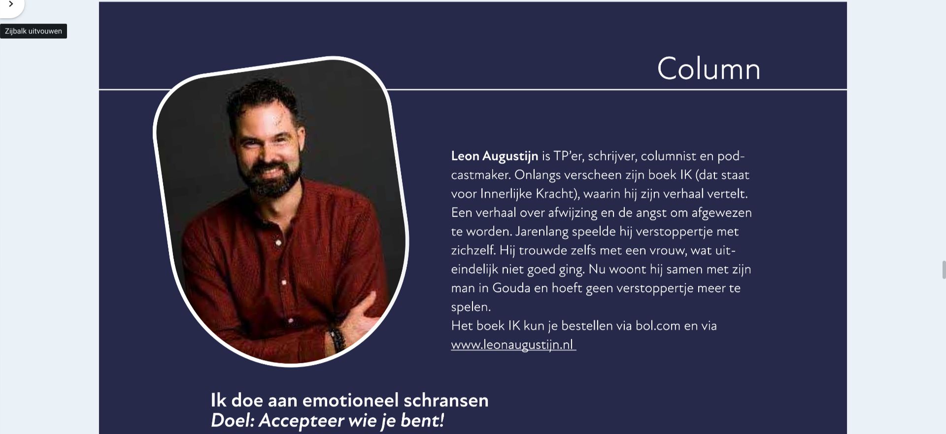 Column Voeding in Vakblad Toegepaste Psychologie van NBTP